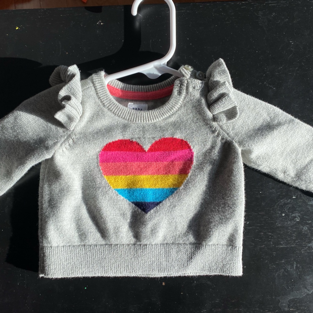 Baby Gap Rainbow Heart Sweater
